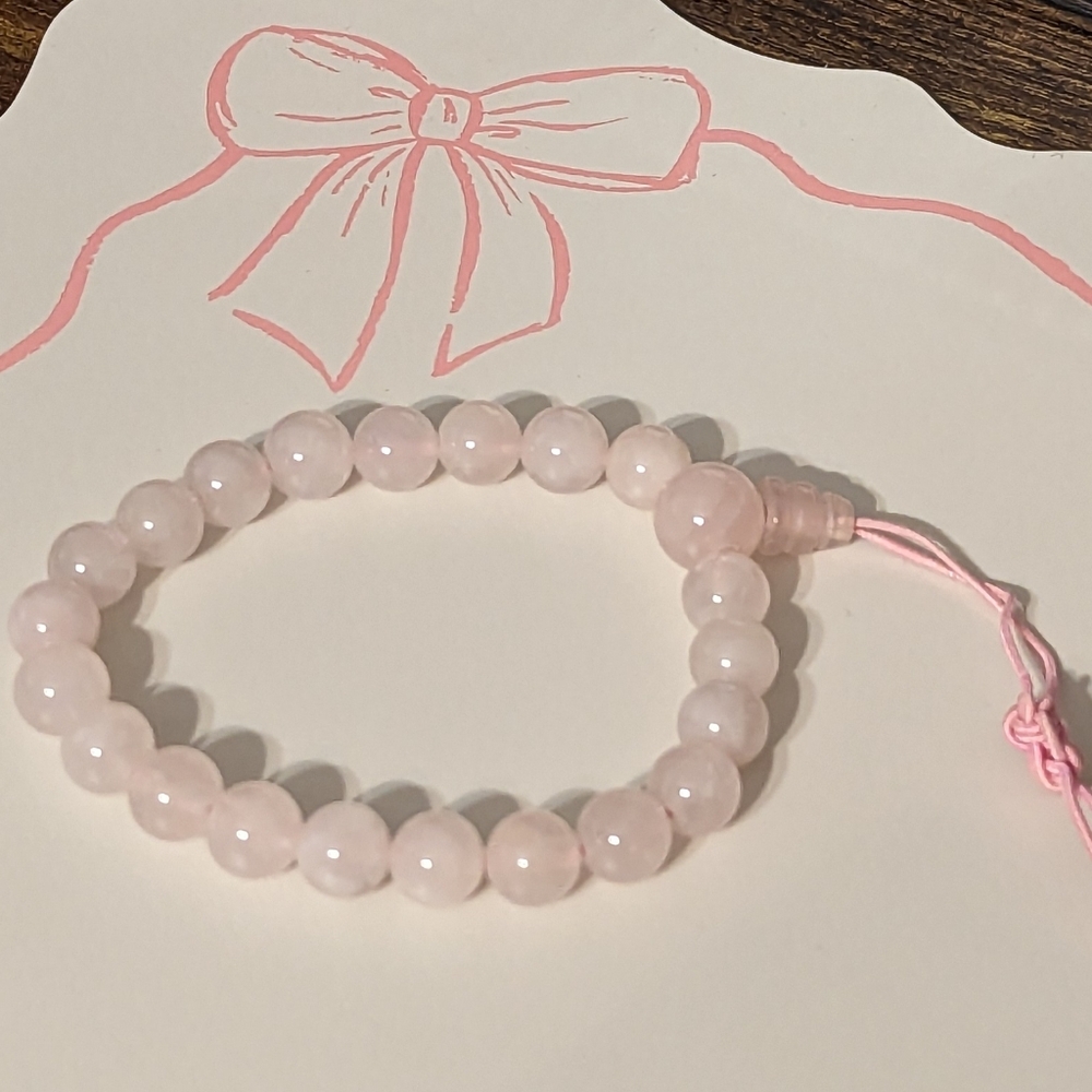 2 For $5 Item: Pale Pink Beaded Adjustable Bracelet New!